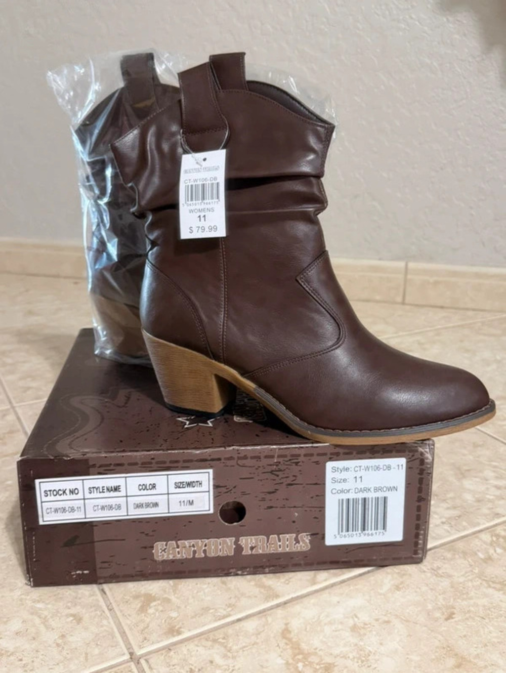 Canyon Trails Brown Western Cowboy Boots - Women's Size 11